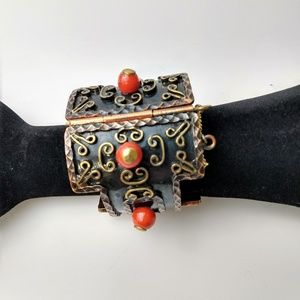 Vintage handmade copper cuff Mexico FIRM